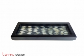 Rectangular lacquer tray with pearl waves 15*35cm